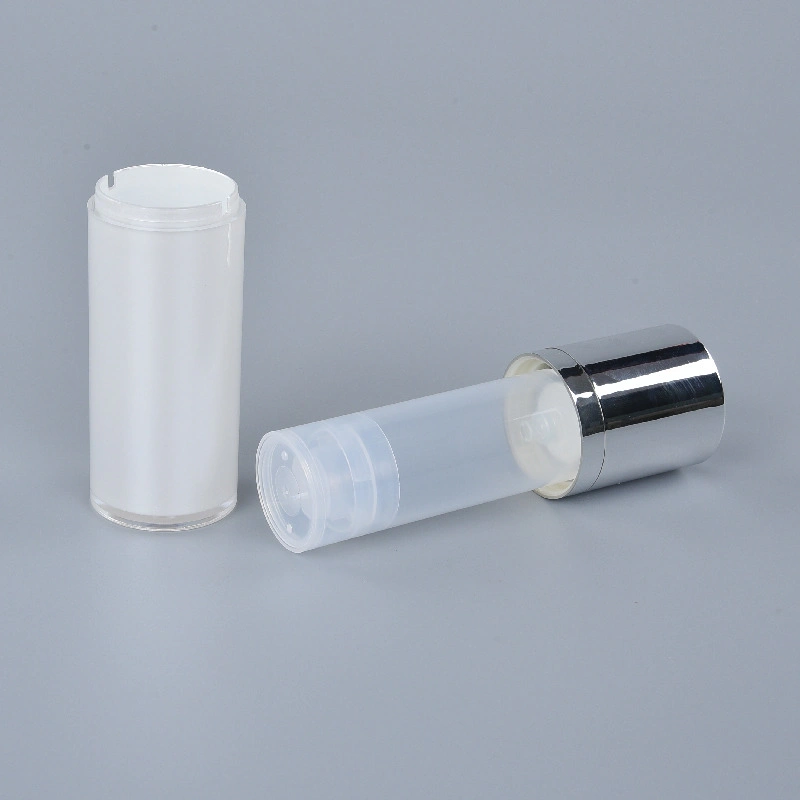 Luxury Acrylic Plastic Refillable White 15ml 30ml 1 Oz 50ml Lotion Serum Airless Pump Cosmetic Bottles