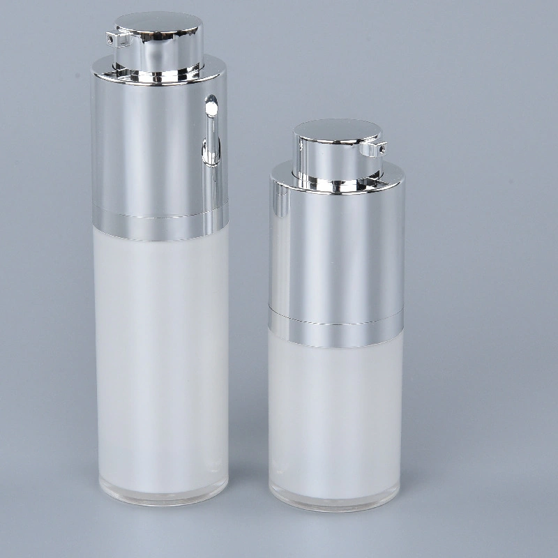 Luxury Acrylic Plastic Refillable White 15ml 30ml 1 Oz 50ml Lotion Serum Airless Pump Cosmetic Bottles